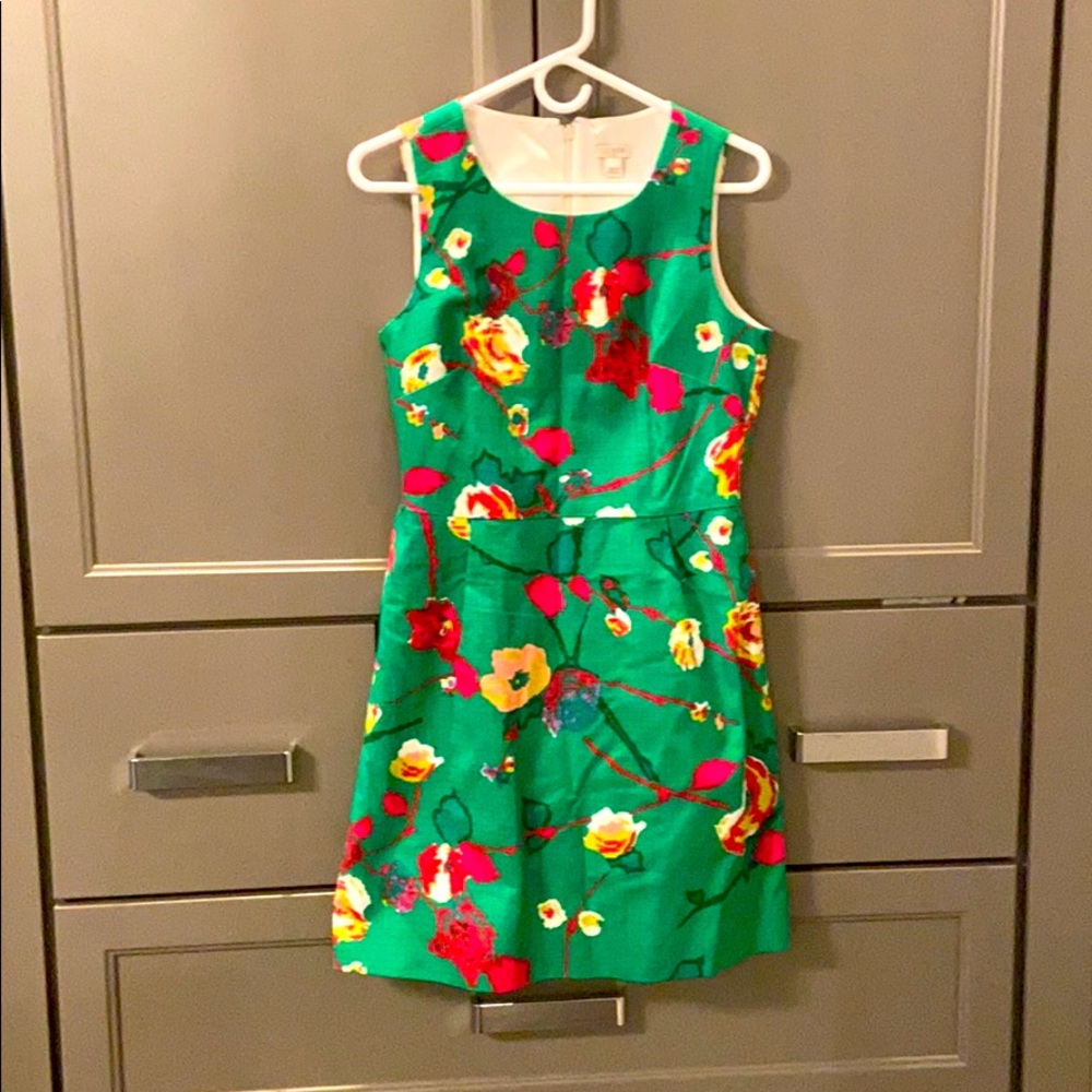 Vibrant J. Crew Factory floral shift dress